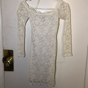White sexy petite off the shoulder dress